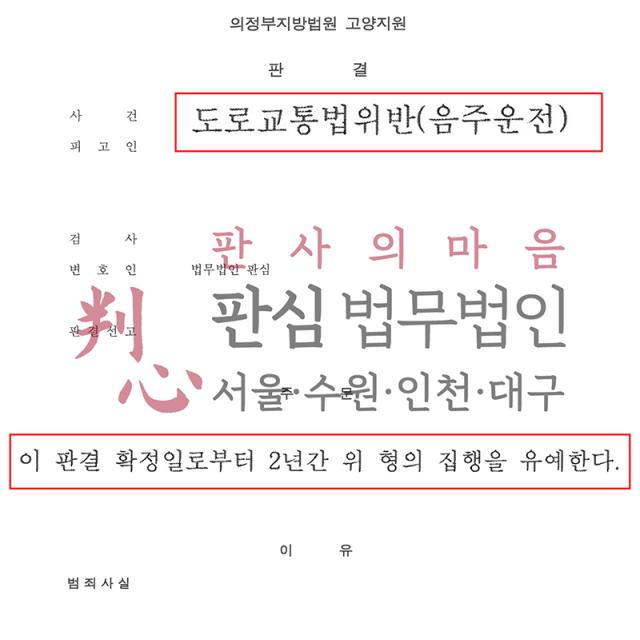 [집행유예] 음주운전 3진 | 혈중알코올농도 0.083%로 걸린 음주운전 3진 사건에서 집행유예로 마무리